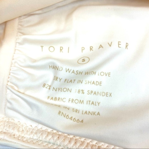 Tori Praver‎ Renee Smocked Bandeau Bikini Top Moonstone Size Small - Picture 7 of 7